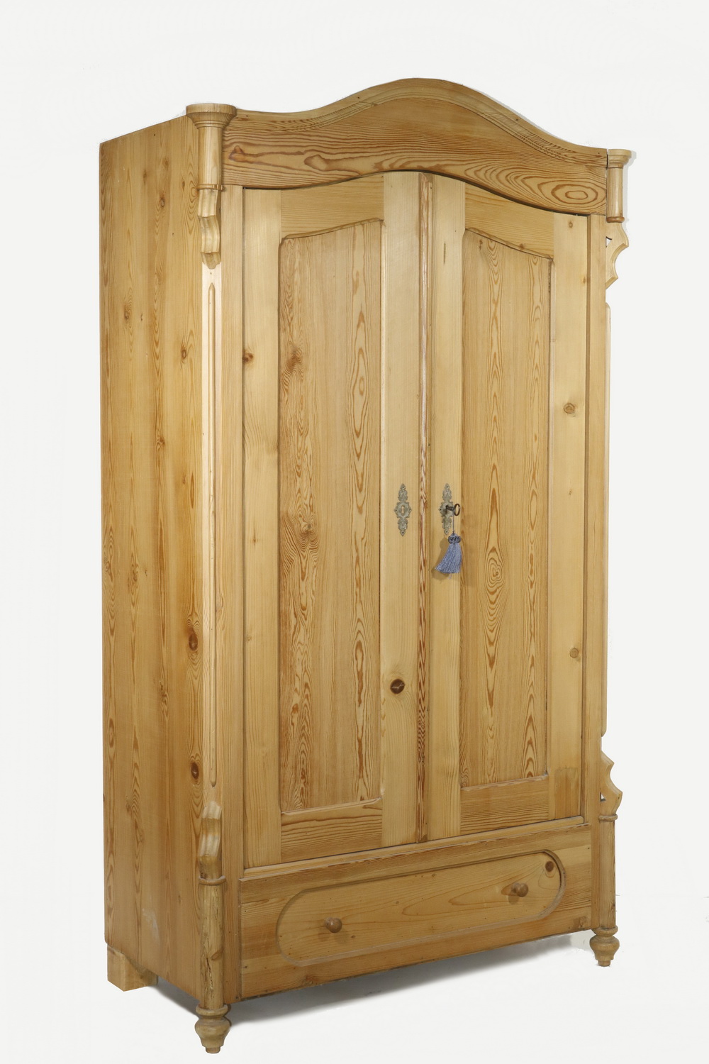 Appraisal: SCRUBBED PINE SINGLE DRAWER WARDOBE Small scrubbed pine two-door wardrobe