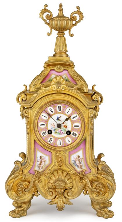 Appraisal: Louis XVI style gilt bronze and Sevres style porcelain mounted