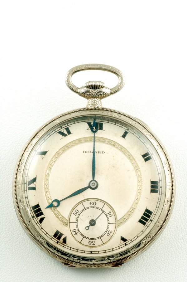 Appraisal: An E Howard jewel pocketwatch Open face stem wound swing-out