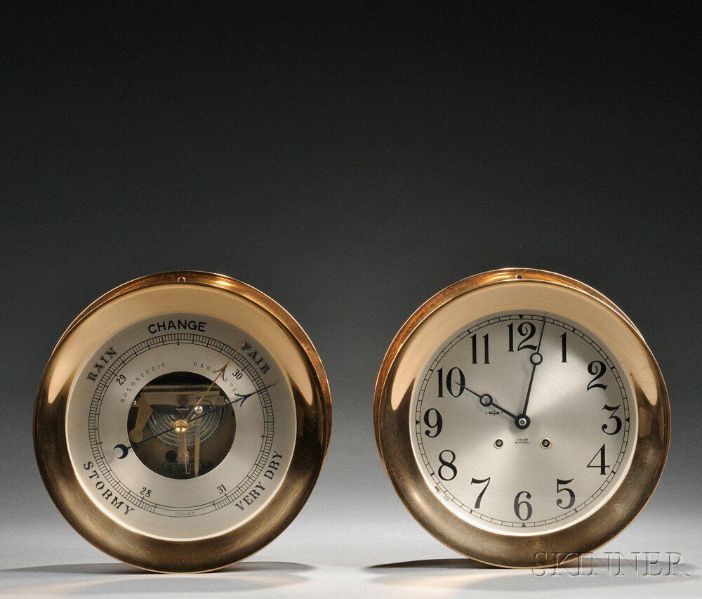 Appraisal: Large Chelsea Ship's Bell Clock and Barometer Set both with