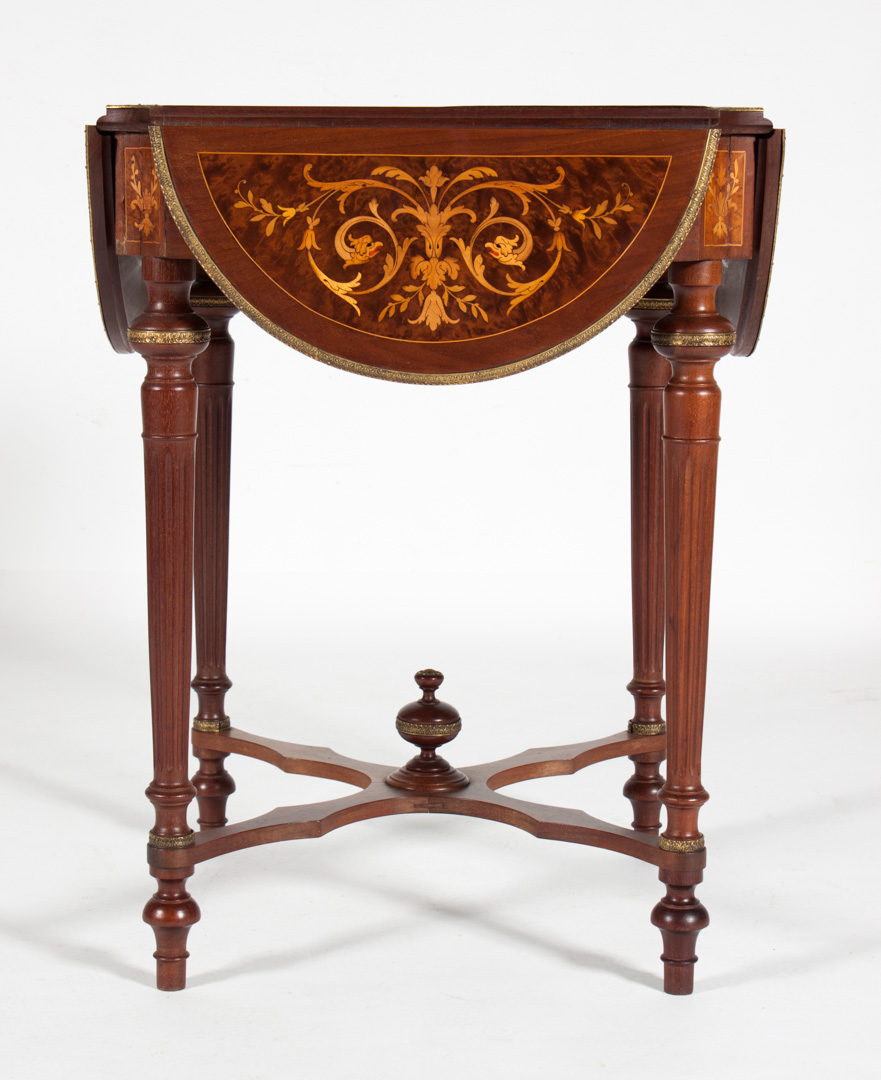 Appraisal: Louis XVI style marquetry inlaid table late th early th