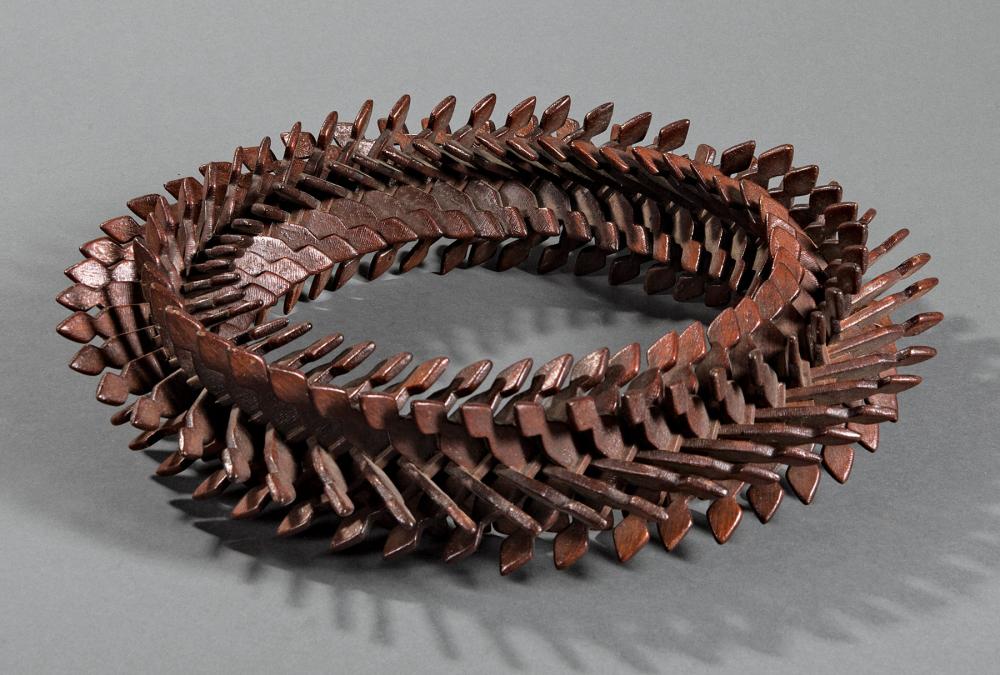 Appraisal: American Prison Art Carved Wood Wreath possibly Civil War