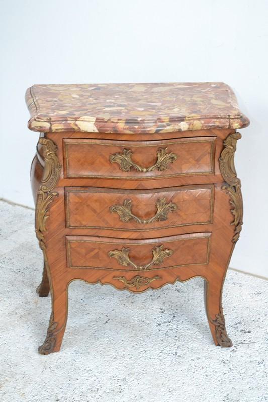 Appraisal: MINIATURE LOUIS XV STYLE MARBLE TOP COMMODE