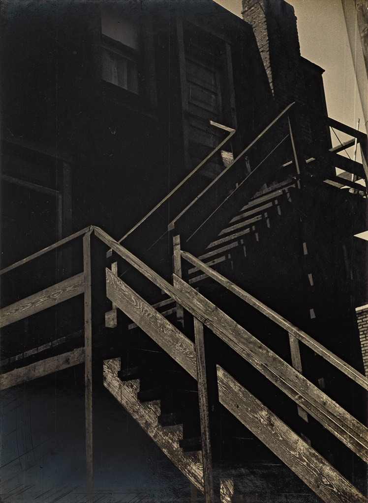 Appraisal: LUKE SWANK - Outdoor stairway composition Silver print the image