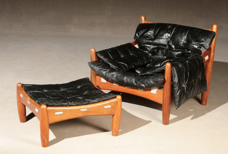 Appraisal: Sergio Rodrigues 'Sheriff' Lounge Chair and Ottoman Probably Manufactured by