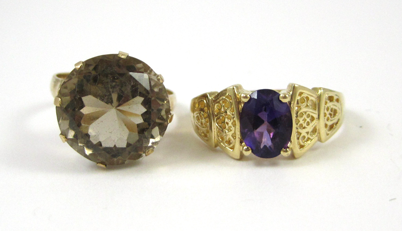 Appraisal: TWO FOURTEEN KARAT GOLD RINGS including a k yellow gold