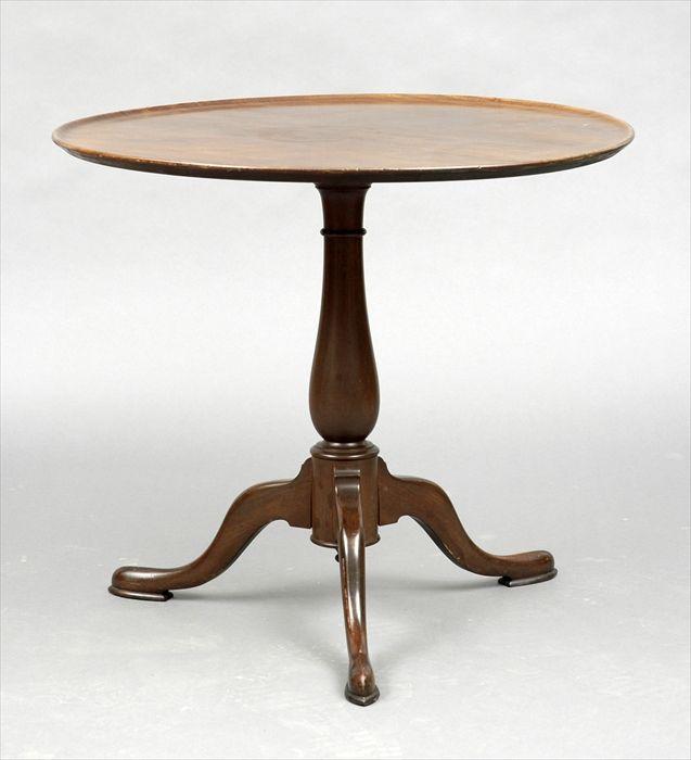 Appraisal: George II-Style Mahogany Tripod Table in in diam Provenance Estate