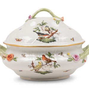 Appraisal: A Herend Rothschild Bird Porcelain Tureen Circa - with Herend