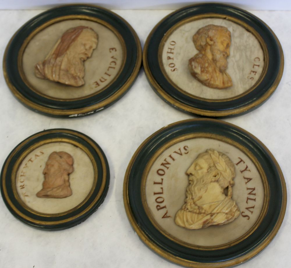 Appraisal: A Set of Grand Tour Marble Cameo Plaques Marble cameo