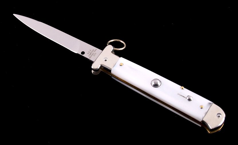 Appraisal: Campolin Italian Ring Pull Stiletto Switchblade This is an Italian