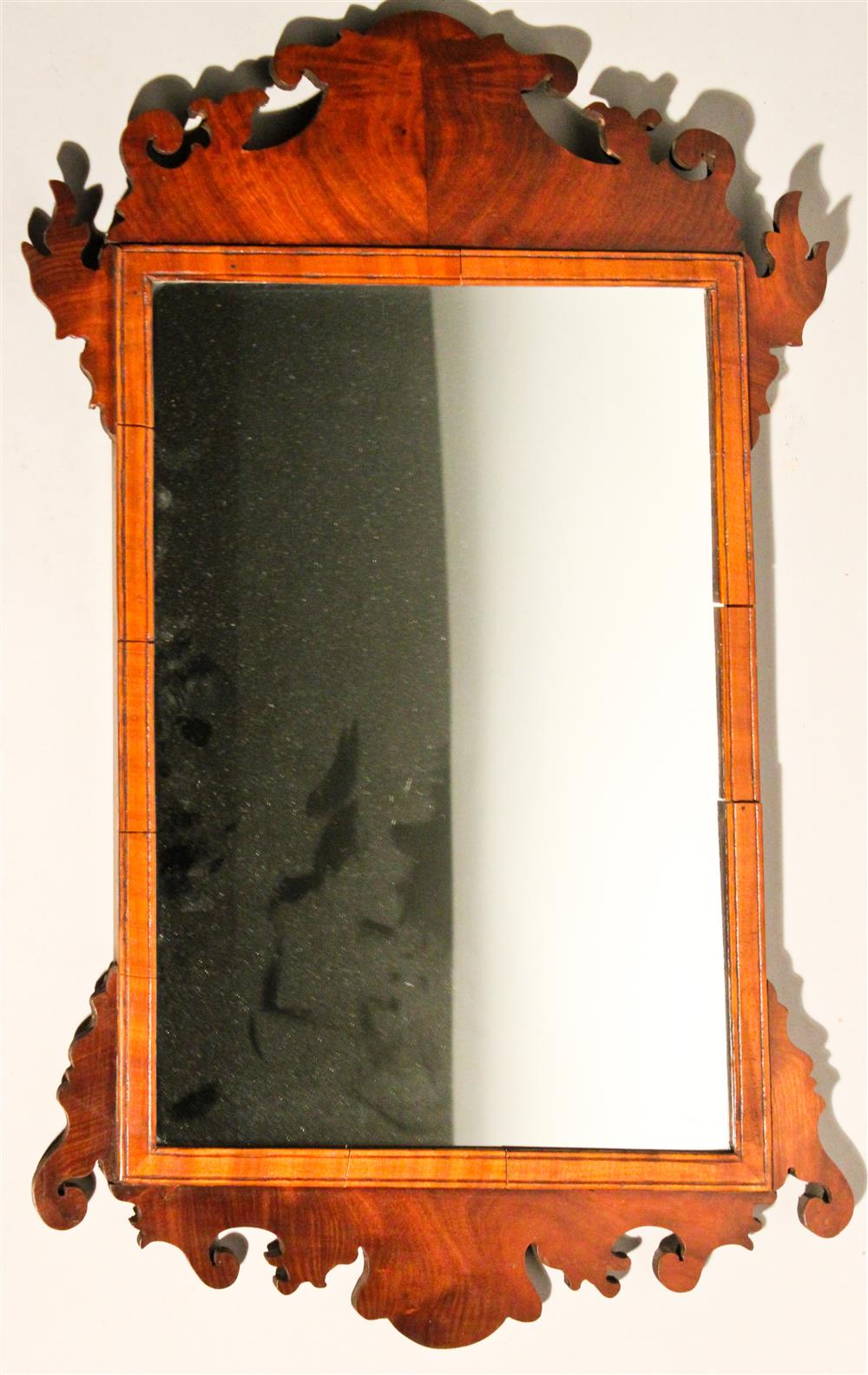 Appraisal: A CHIPPENDALE CARVED MAHOGANY MIRROR AMERICAN OR ENGLISH LATE TH