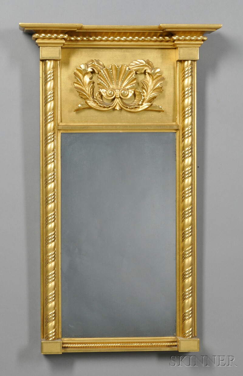 Appraisal: Federal Gilt-gesso Mirror New England early th century the cornice