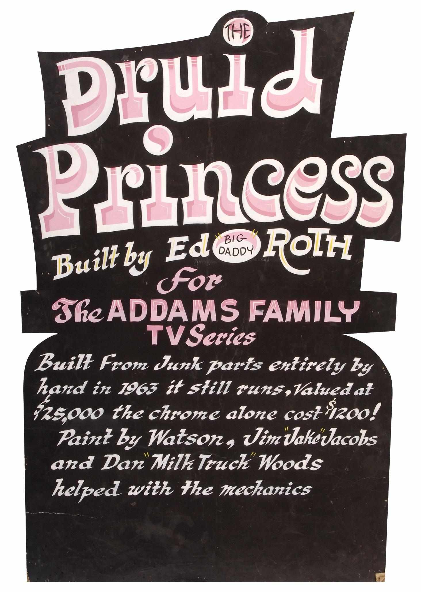 Appraisal: Ed ''Big Daddy'' Roth handcrafted wood sign ''The Druid Princess''