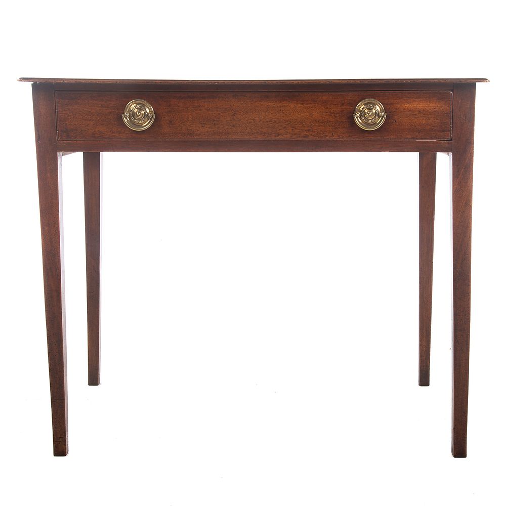 Appraisal: George III Walnut Writing Table Circa - single drawer with