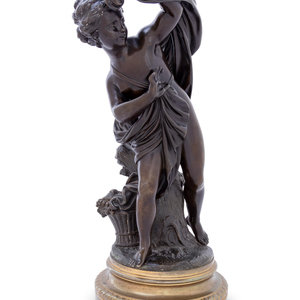 Appraisal: A Continental Bronze Figure th Century raised on a later