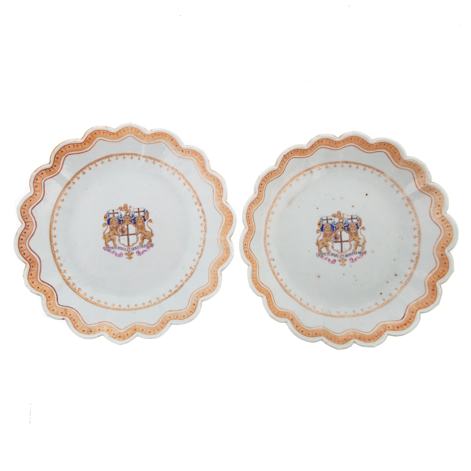 Appraisal: A PAIR OF CHINESE EXPORT ARMORIAL BERRY BOWLS Circa -