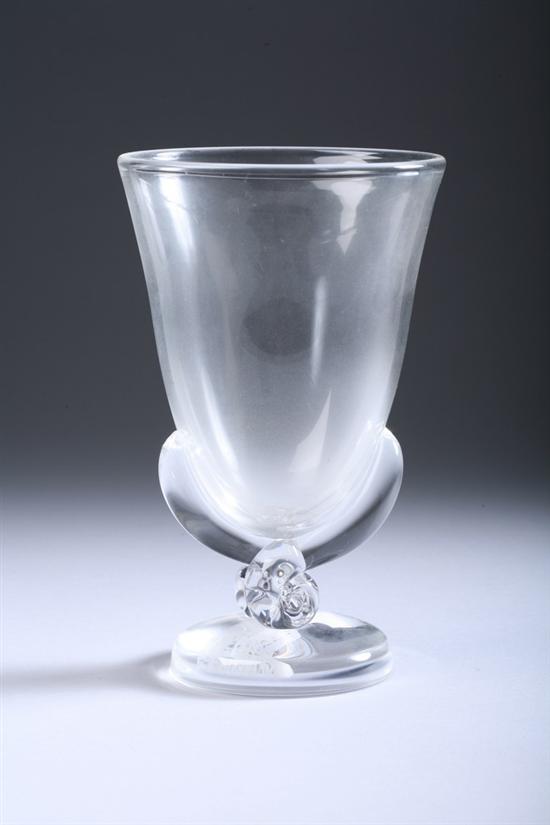 Appraisal: STEUBEN GLASS FLOWER VASE etched Steuben signature - in high