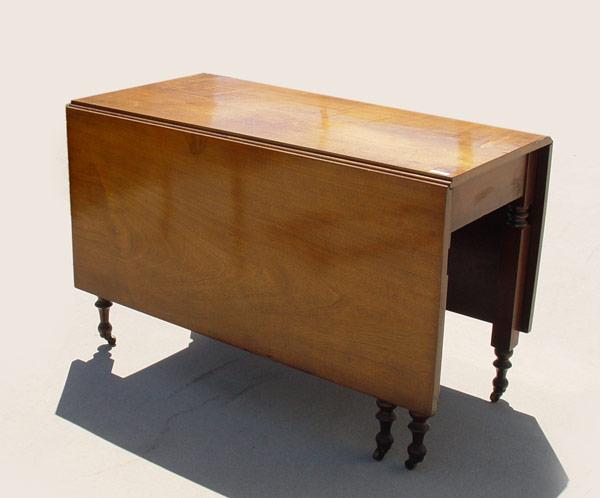 Appraisal: th C WALNUT DROP LEAF TABLE '' tall x ''