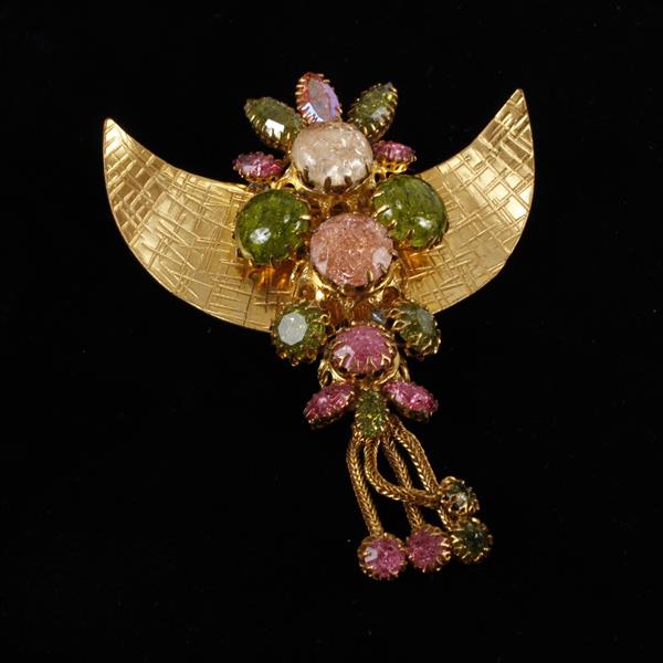 Appraisal: Countess Cissy Zoltowska CIS Haute Couture Jeweled Egyptian Style Brooch