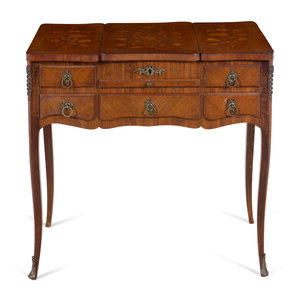 Appraisal: A Louis XV Style Marquetry Poudreuse Late th Century Height