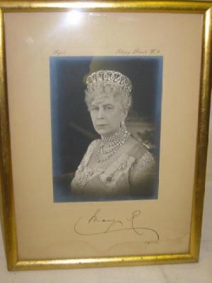 Appraisal: A photograph of Queen Mary by Soper signed on the