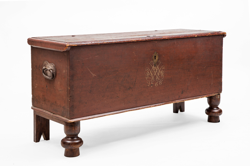 Appraisal: AMERICAN PAINTED BLANKET CHEST in x in x in Collection