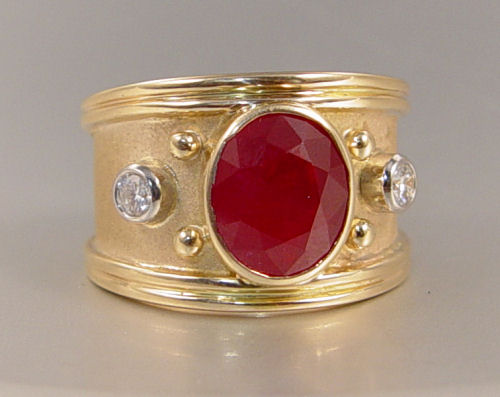 Appraisal: A CUSTOM CRAFTED CT RUBY RING IN K GOLD WITH