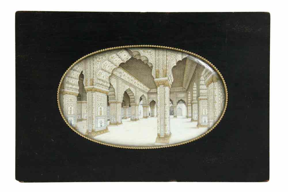 Appraisal: OIL ON IVORY - Oval Image of the Pearl Mosque