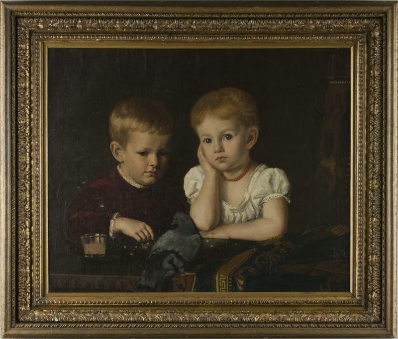 Appraisal: English School Portrait of Two Children th c oil on