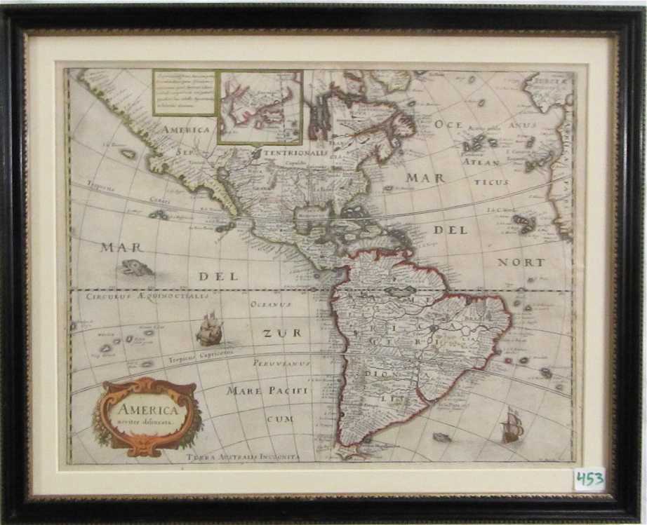 Appraisal: MAP OF AMERICA America Noviter Delineata on laid paper engraved