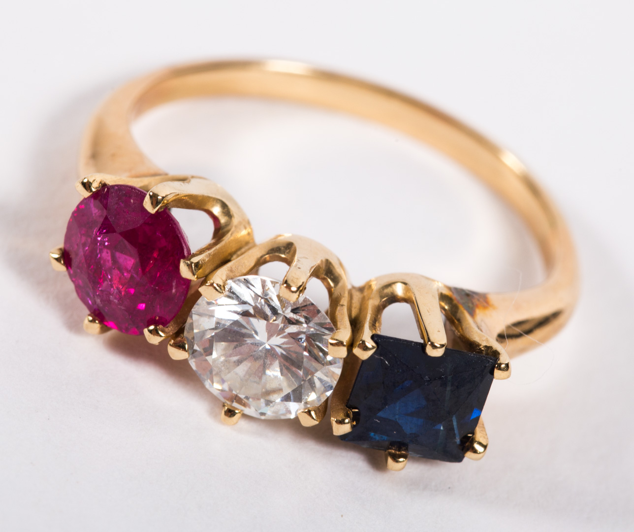 Appraisal: A Diamond Ruby Sapphire Ring diamond ruby and sapphire ring