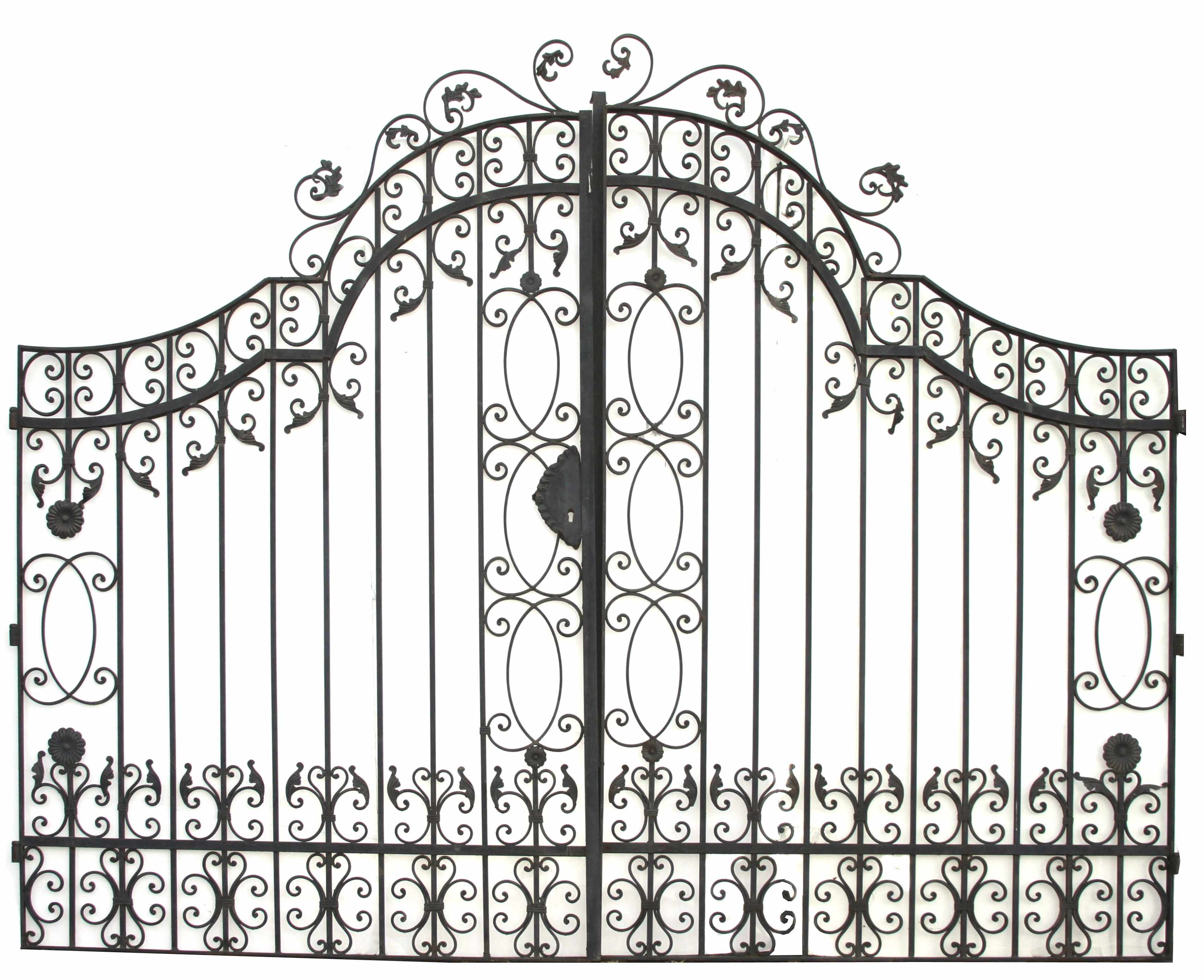 Appraisal: An imposing set of wrought iron gates height in diameter