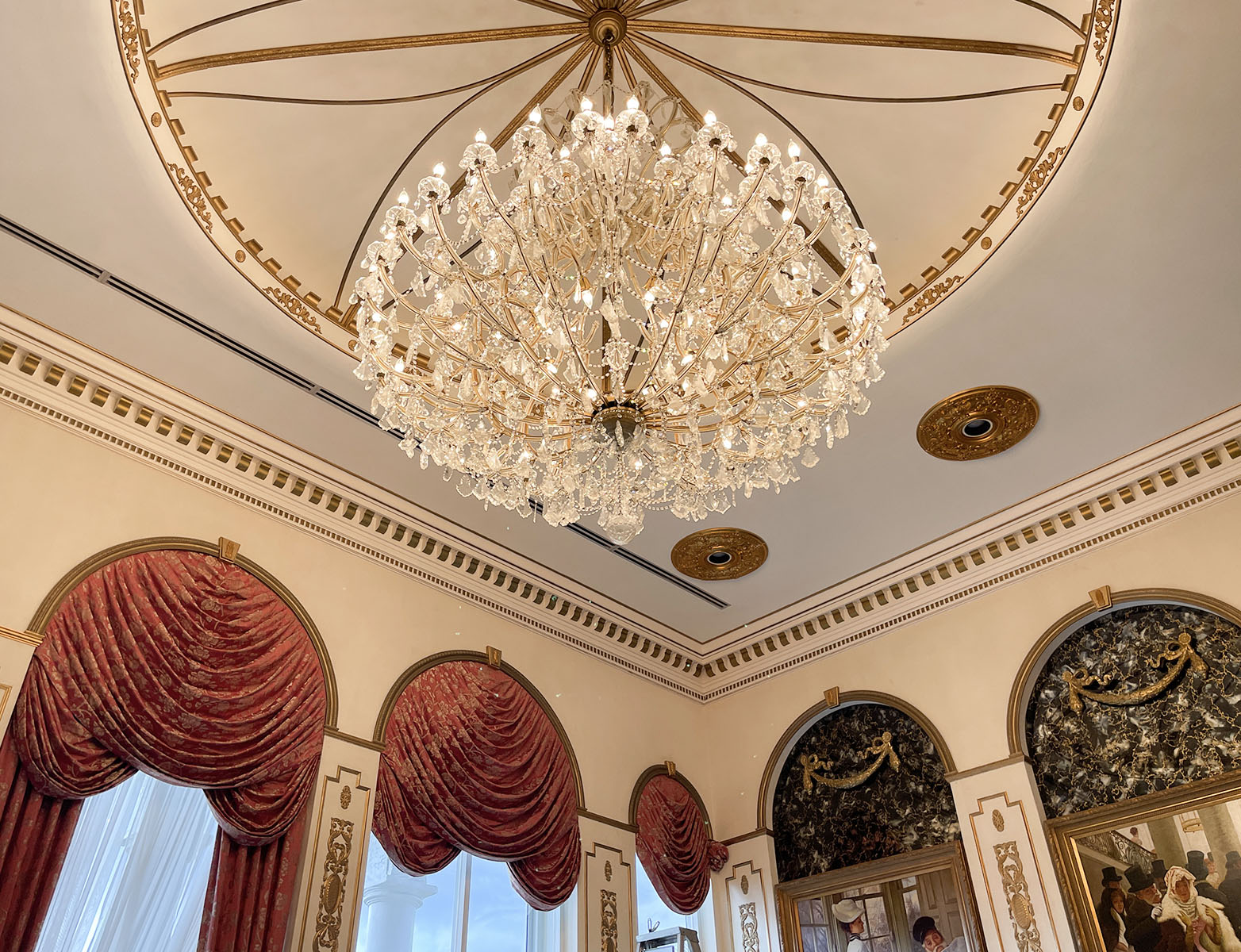 Appraisal: A STUNNING PALATIAL ARM CRYSTAL CHANDELIER Light Chandelier having multiple