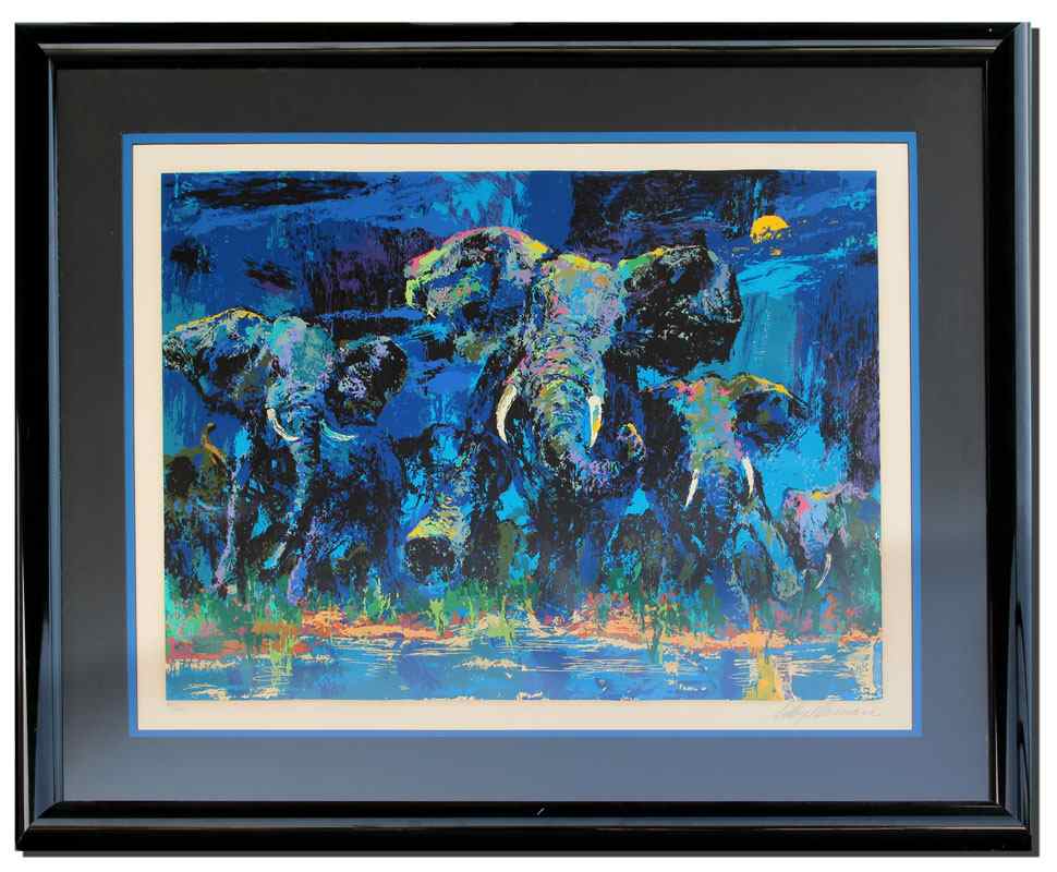 Appraisal: NEIMAN Leroy American - ''Elephant Nocturne'' Serigraph sight size ''