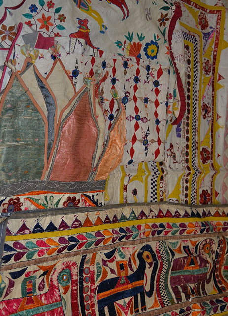 Appraisal: An Indian Gujarati hangingand four other Indian decorative hangings