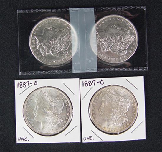 Appraisal: Two Nice BU -O Morgan Dollars Plus two - Eight