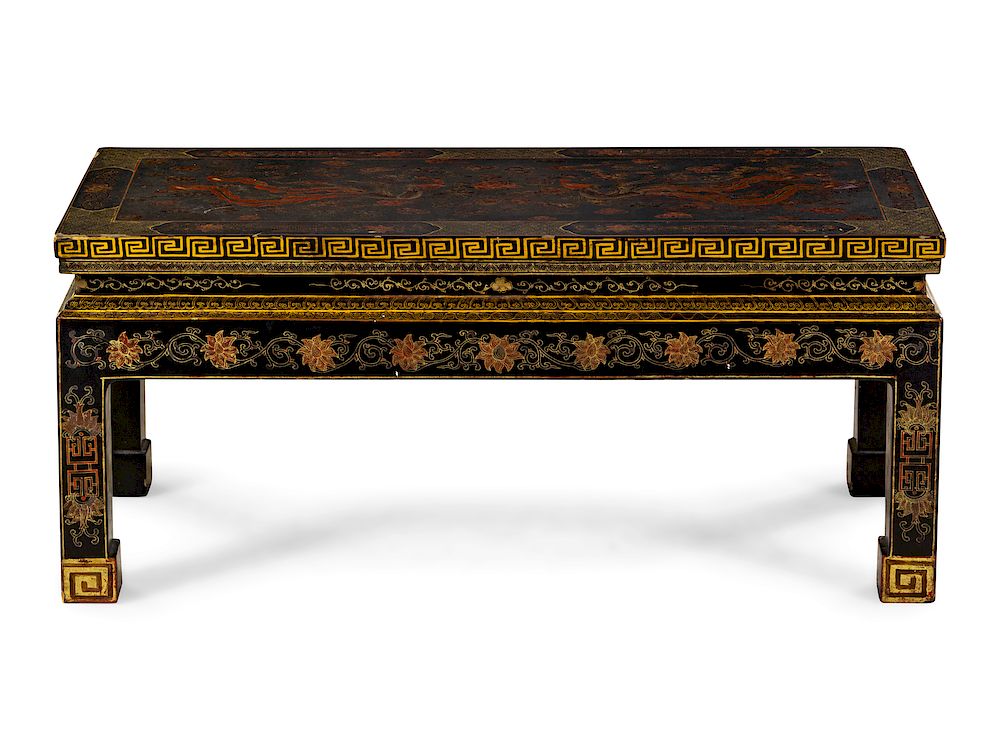 Appraisal: A Chinese Export Lacquered Low Table A Chinese Export Lacquered