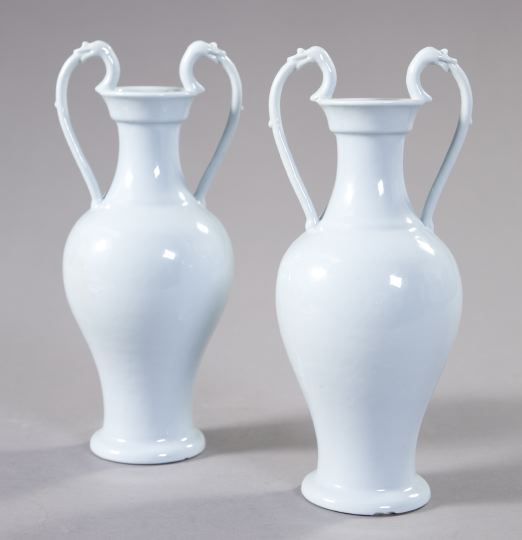 Appraisal: Pair of Tao Kuang Clair-de-Lune-Glazed Porcelain Vases second quarter th