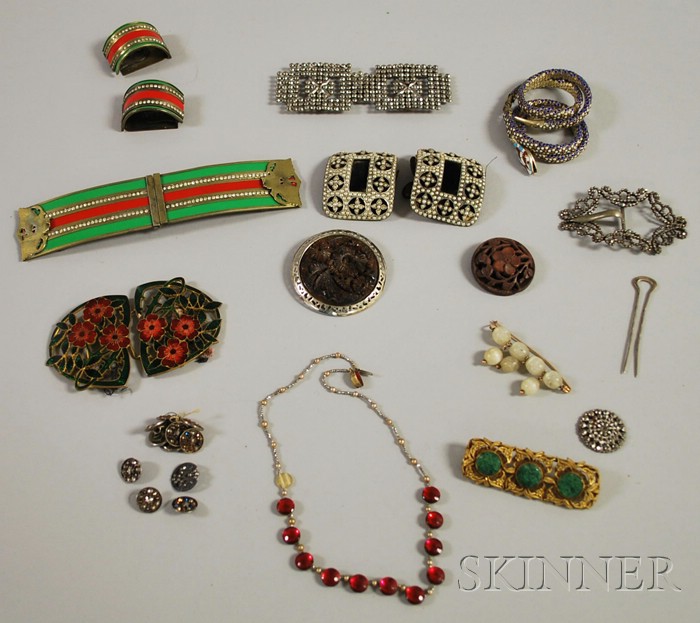 Appraisal: Group of Antique and Costume Buckles and Assorted Jewelry Items