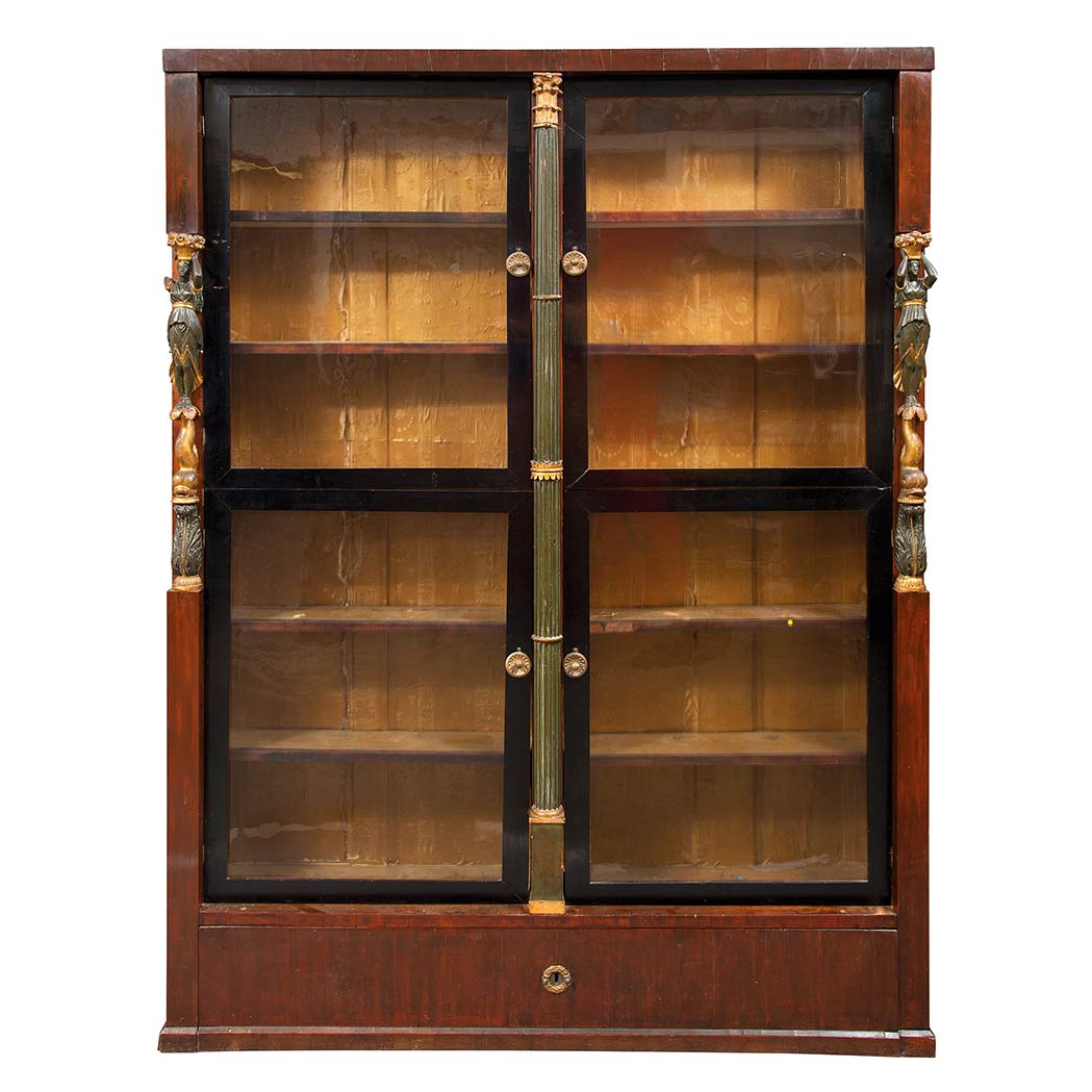 Appraisal: Continental Neoclassical Painted and Parcel Gilt Bookcase Mid th century