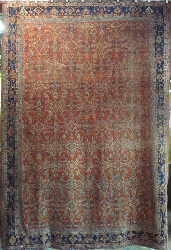 Appraisal: AN ANTIQUE PERSIAN CARPET An antique room size Persian carpet