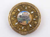 Appraisal: A Russian silver compact the lid with repousse and enamel