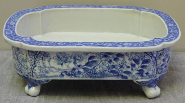 Appraisal: Antique Asian Blue and White Bonsai Style Planter From a