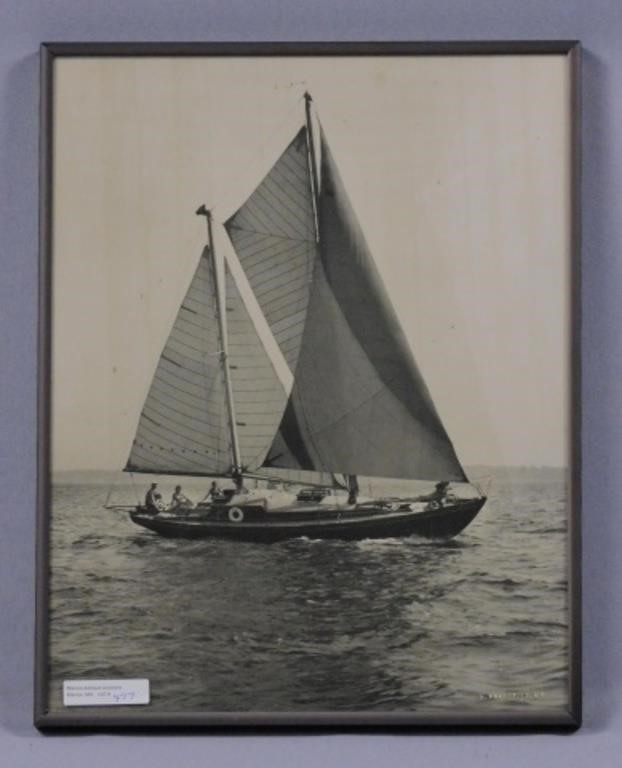 Appraisal: photograph of a yacht under sail ca Signed lower right