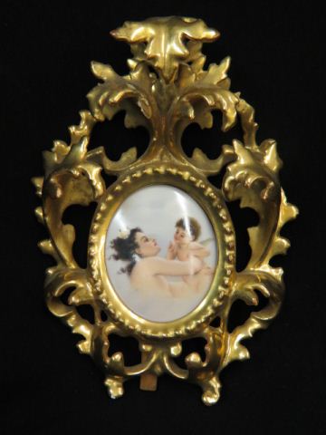 Appraisal: Miniature Painting on Porcelain of Maiden Cherub oval image area