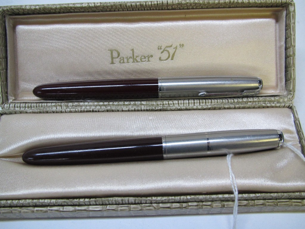 Appraisal: Lot comprising two Parker fountain pens