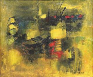 Appraisal: LEBADANG Hoi Oil on Canvas Abstract Paris Signed and dated