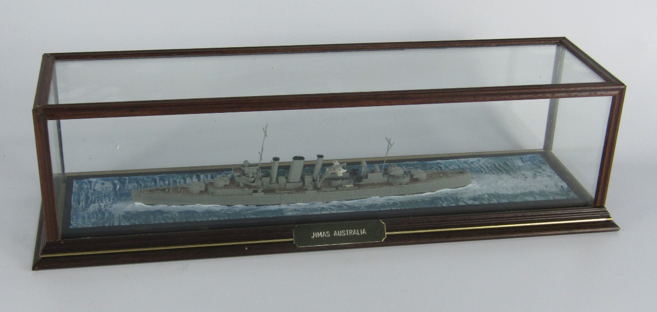 Appraisal: A scale model of the battle cruiser HMAS Australia cased