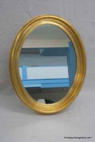 Appraisal: Free Standing Vanity '' Oval MirrorThis is for a vanity