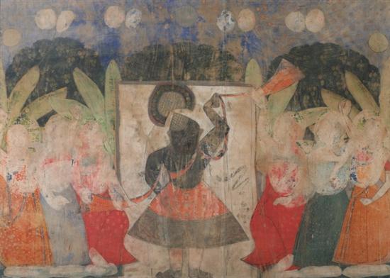 Appraisal: ANONYMOUS Indian Mughal period FIGURES ink and color on paper